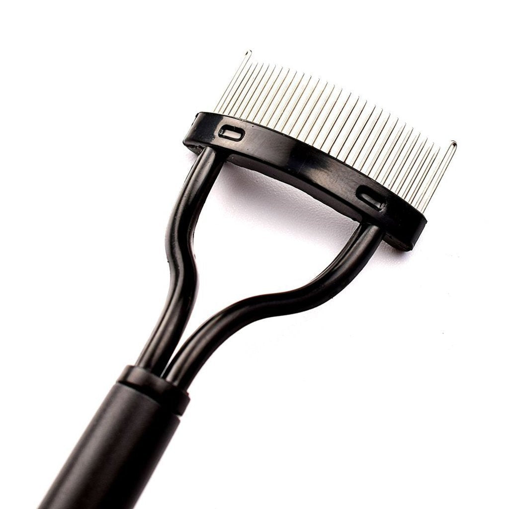Gugzy® Professional Fashion Make up Steel Needle Mascara Guide Applicator Eyelash Comb Eyebrow Brush Curler Cosmetic Tool (Black)