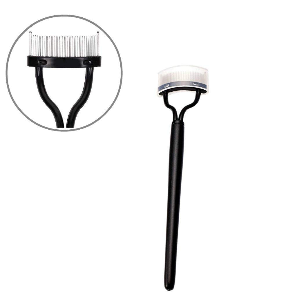 Gugzy® Professional Fashion Make up Steel Needle Mascara Guide Applicator Eyelash Comb Eyebrow Brush Curler Cosmetic Tool (Black)