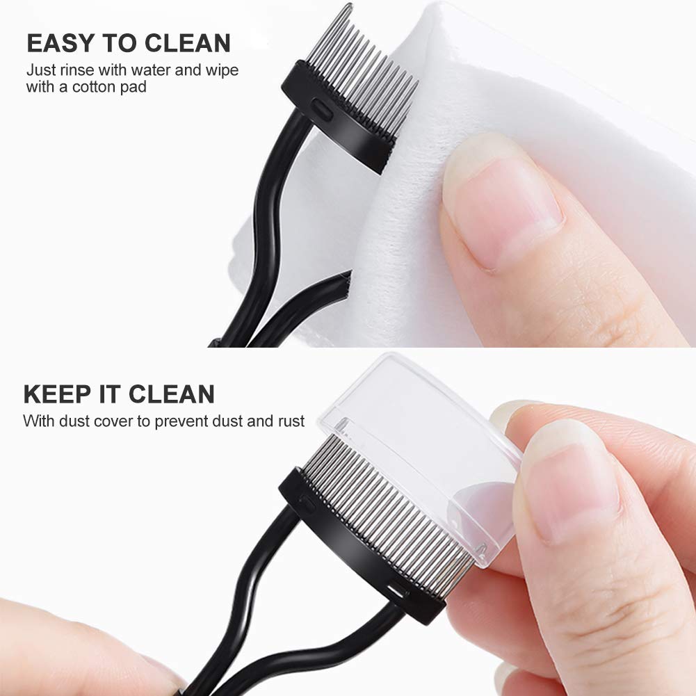 Gugzy® Professional Fashion Make up Steel Needle Mascara Guide Applicator Eyelash Comb Eyebrow Brush Curler Cosmetic Tool (Black)