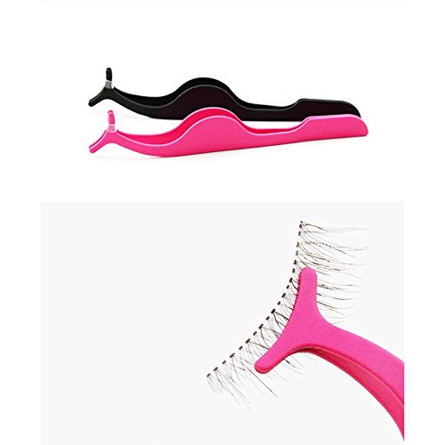 Gugzy® Siempre21 Stainless Steel False Eyelashes Extension Applicator Tool Fish Tail Clip Auxiliary Clip Tweezers Nipper Tool (1, Silver)