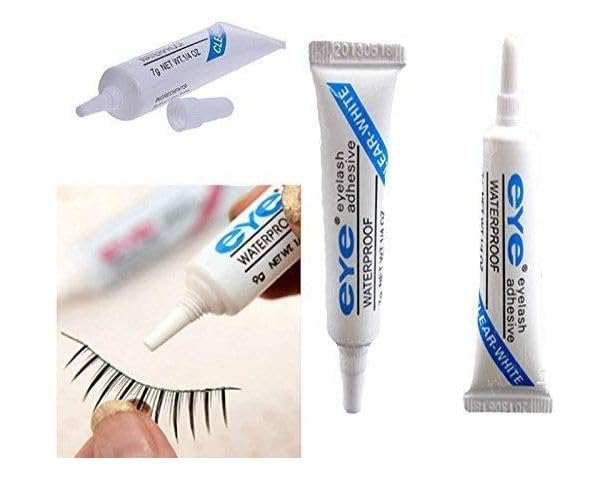 Gugzy® 10 Pairs Handmade Natural Soft False Eyelashes Fake Eye Lash Glue Included | Long-lasting | Voluminous Eyelashes | Dramatic Lash Look | Easy Application (10 Pair Eyelash + White Glue)