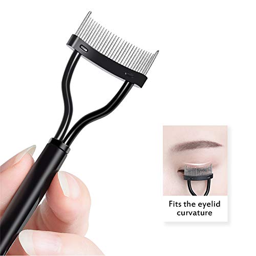 Gugzy® Professional Fashion Make up Steel Needle Mascara Guide Applicator Eyelash Comb Eyebrow Brush Curler Cosmetic Tool (Black)