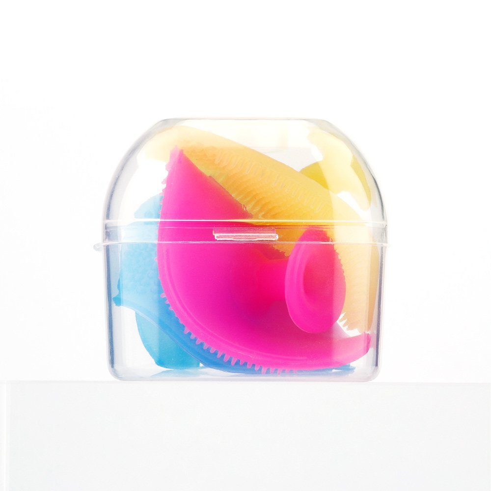 Gugzy® Facial Cleansing Pads, Soft Silicone Face Scrubbers Exfoliators Face Cleansing Tool, Perfect for Massage, Washing Pore Cleanser, Blackhead Removing, Exfoliating and Baby Shower (Pink + Blue)