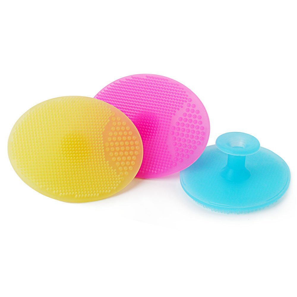 Gugzy® Facial Cleansing Pads, Soft Silicone Face Scrubbers Exfoliators Face Cleansing Tool, Perfect for Massage, Washing Pore Cleanser, Blackhead Removing, Exfoliating and Baby Shower (Pink + Blue)