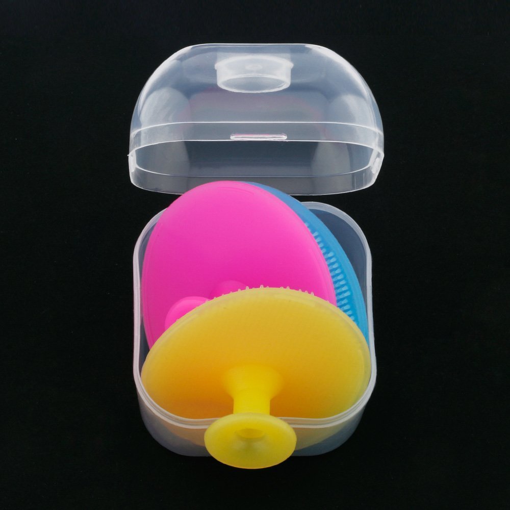 Gugzy® Facial Cleansing Pads, Soft Silicone Face Scrubbers Exfoliators Face Cleansing Tool, Perfect for Massage, Washing Pore Cleanser, Blackhead Removing, Exfoliating and Baby Shower (Pink + Blue)