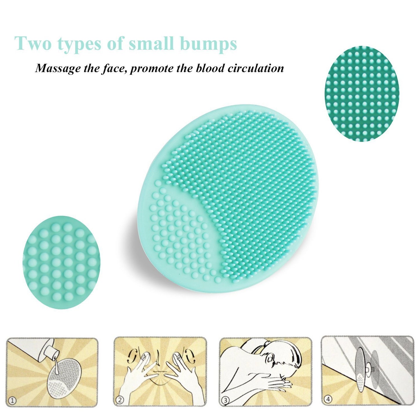 Gugzy® Facial Cleansing Pads, Soft Silicone Face Scrubbers Exfoliators Face Cleansing Tool, Perfect for Massage, Washing Pore Cleanser, Blackhead Removing, Exfoliating and Baby Shower (Pink + Blue)