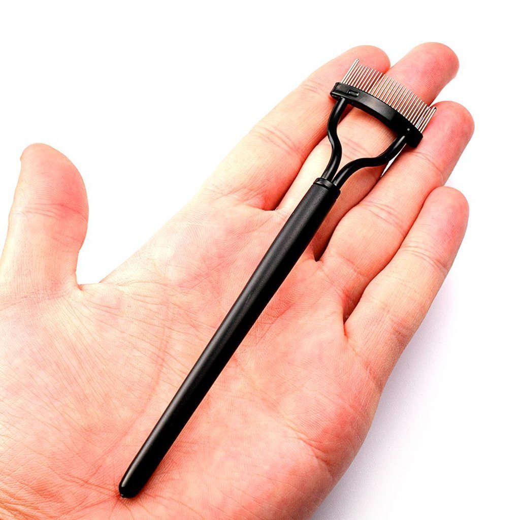 Gugzy® Professional Fashion Make up Steel Needle Mascara Guide Applicator Eyelash Comb Eyebrow Brush Curler Cosmetic Tool (Black)