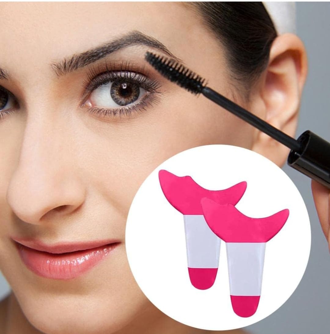 3 in 1 Multifunctional Eyelash Makeup Auxiliary Guard Tool, Applicator Guide Auxiliary Artifact Mascara Eyeliner Eye Shadow Painting Silicone Upper and Lower Bezel Tool (Pack of 1, White)