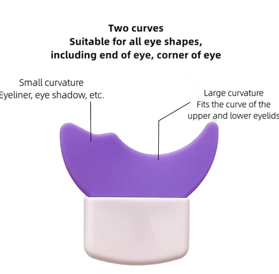 3 in 1 Multifunctional Eyelash Makeup Auxiliary Guard Tool, Applicator Guide Auxiliary Artifact Mascara Eyeliner Eye Shadow Painting Silicone Upper and Lower Bezel Tool (Pack of 1, White)