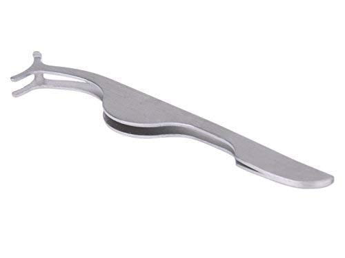 Gugzy® Siempre21 Stainless Steel False Eyelashes Extension Applicator Tool Fish Tail Clip Auxiliary Clip Tweezers Nipper Tool (1, Silver)