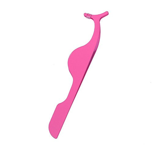 Gugzy® Siempre21 Stainless Steel False Eyelashes Extension Applicator Tool Fish Tail Clip Auxiliary Clip Tweezers Nipper Tool (1, Silver)