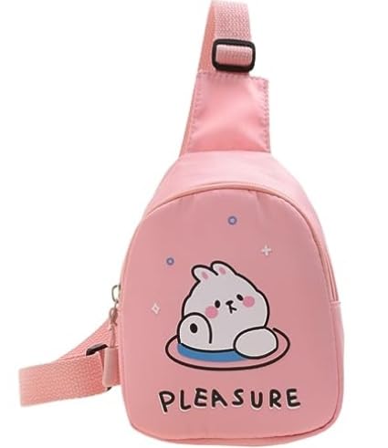 Cartoon Kids Chest Bag with Adjustable Straps - Playful and Practical Toddler Sling Bag (Blue)