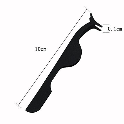 Gugzy® Siempre21 Stainless Steel False Eyelashes Extension Applicator Tool Fish Tail Clip Auxiliary Clip Tweezers Nipper Tool (1, Silver)