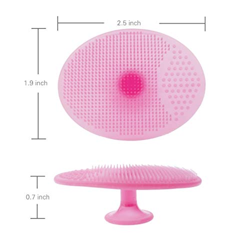 Gugzy® Facial Cleansing Pads, Soft Silicone Face Scrubbers Exfoliators Face Cleansing Tool, Perfect for Massage, Washing Pore Cleanser, Blackhead Removing, Exfoliating and Baby Shower (Pink + Blue)