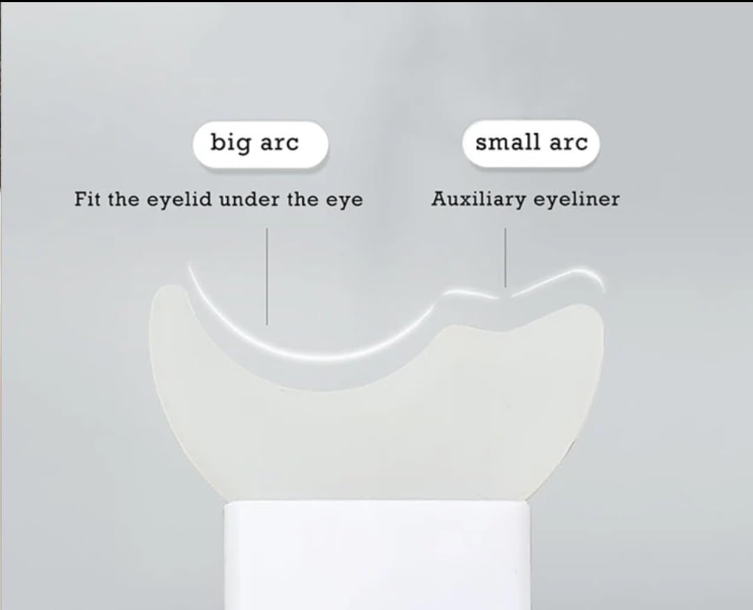 3 in 1 Multifunctional Eyelash Makeup Auxiliary Guard Tool, Applicator Guide Auxiliary Artifact Mascara Eyeliner Eye Shadow Painting Silicone Upper and Lower Bezel Tool (Pack of 1, White)