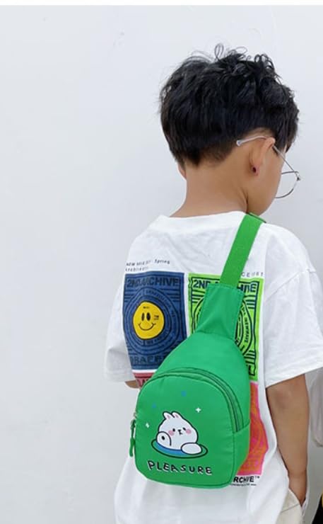 Cartoon Kids Chest Bag with Adjustable Straps - Playful and Practical Toddler Sling Bag (Blue)
