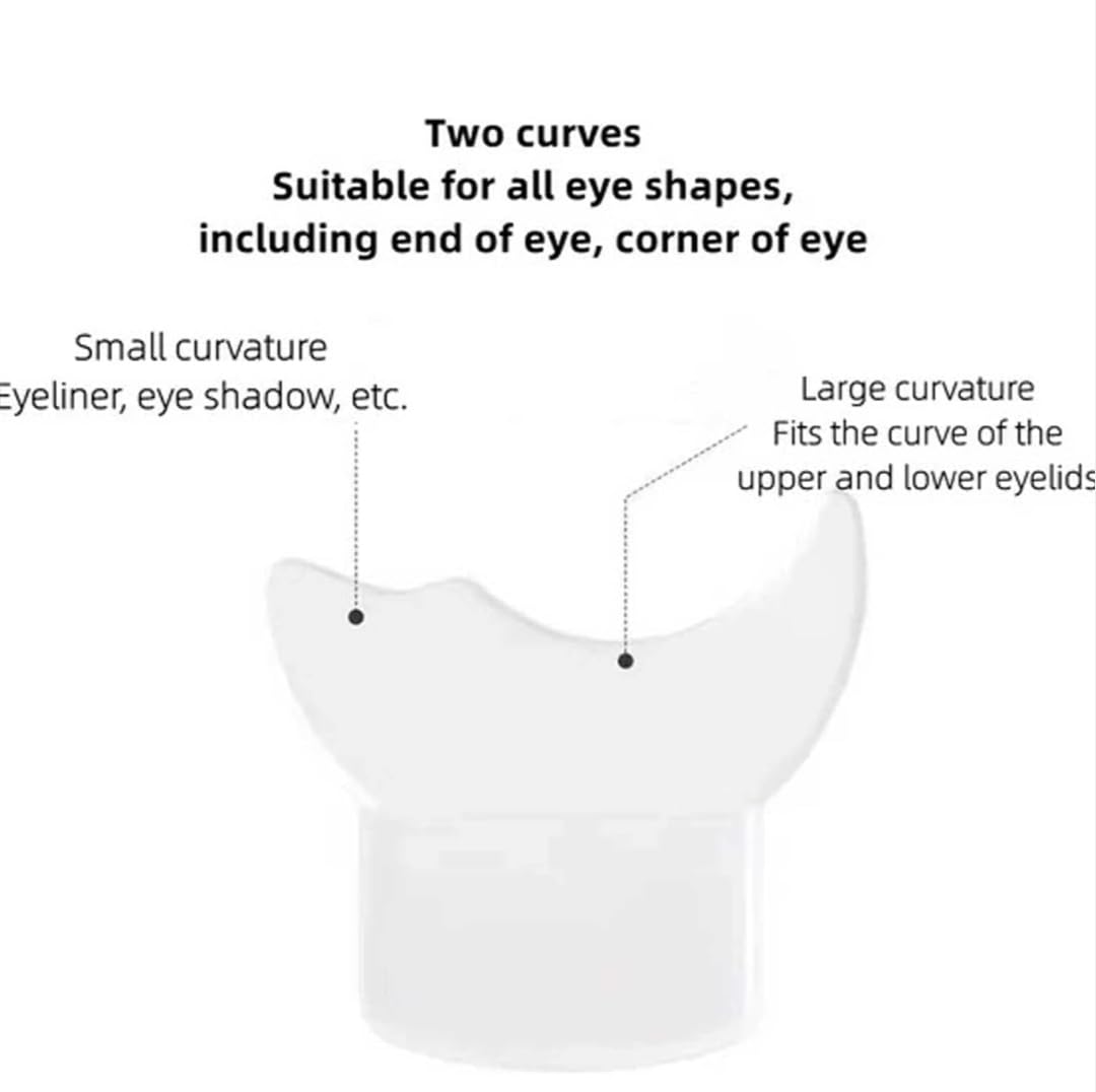 3 in 1 Multifunctional Eyelash Makeup Auxiliary Guard Tool, Applicator Guide Auxiliary Artifact Mascara Eyeliner Eye Shadow Painting Silicone Upper and Lower Bezel Tool (Pack of 1, White)