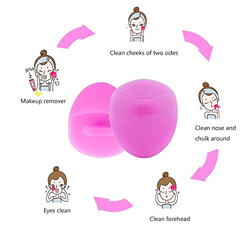 Gugzy® Facial Pore Cleansing Pads, Silicone Face Scrubbers Soft Exfoliators Cleansing Tool Massage Washing Pore Cleanser Blackhead Removing Baby Pet Shower (1, Green)