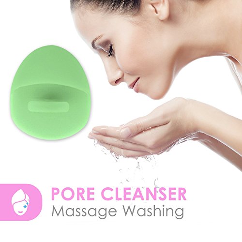 Gugzy® Facial Pore Cleansing Pads, Silicone Face Scrubbers Soft Exfoliators Cleansing Tool Massage Washing Pore Cleanser Blackhead Removing Baby Pet Shower (1, Green)