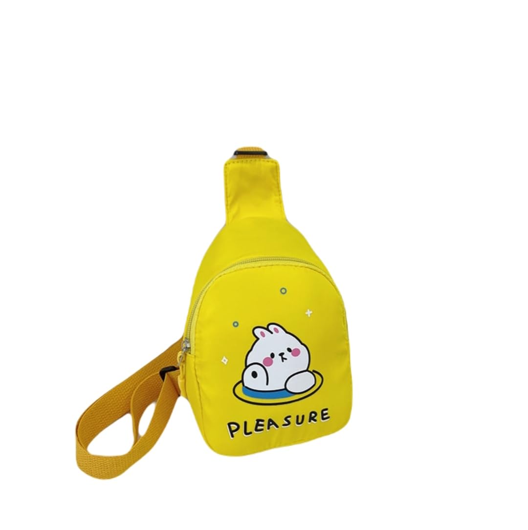 Cartoon Kids Chest Bag with Adjustable Straps - Playful and Practical Toddler Sling Bag (Blue)