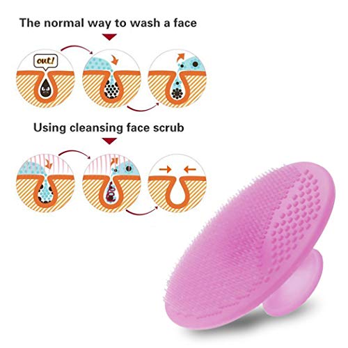 Gugzy® Facial Cleansing Pads, Soft Silicone Face Scrubbers Exfoliators Face Cleansing Tool, Perfect for Massage, Washing Pore Cleanser, Blackhead Removing, Exfoliating and Baby Shower (Pink + Blue)
