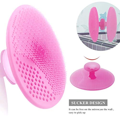 Gugzy® Facial Cleansing Pads, Soft Silicone Face Scrubbers Exfoliators Face Cleansing Tool, Perfect for Massage, Washing Pore Cleanser, Blackhead Removing, Exfoliating and Baby Shower (Pink + Blue)