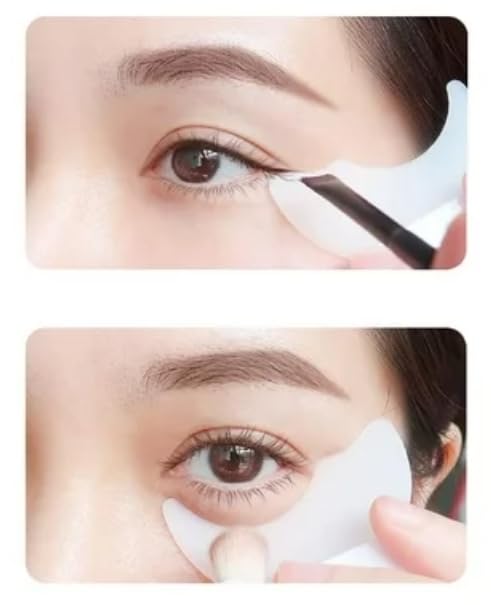 3 in 1 Multifunctional Eyelash Makeup Auxiliary Guard Tool, Applicator Guide Auxiliary Artifact Mascara Eyeliner Eye Shadow Painting Silicone Upper and Lower Bezel Tool (Pack of 1, White)