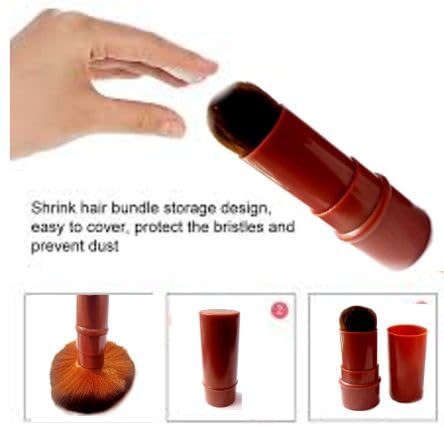 Gugzy Retractable Pro Beauty Kabuki Makeup Cosmetic Face Powder Foundation Blush Brush (Black)