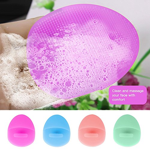 Gugzy® Facial Pore Cleansing Pads, Silicone Face Scrubbers Soft Exfoliators Cleansing Tool Massage Washing Pore Cleanser Blackhead Removing Baby Pet Shower (1, Green)