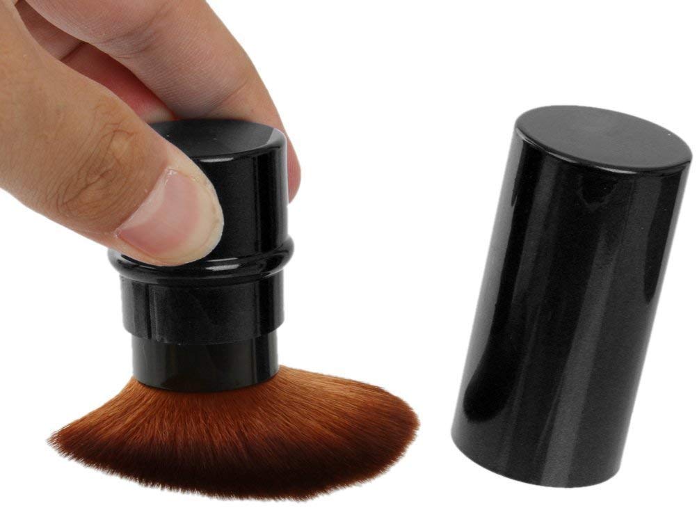 Gugzy Retractable Pro Beauty Kabuki Makeup Cosmetic Face Powder Foundation Blush Brush (Black)