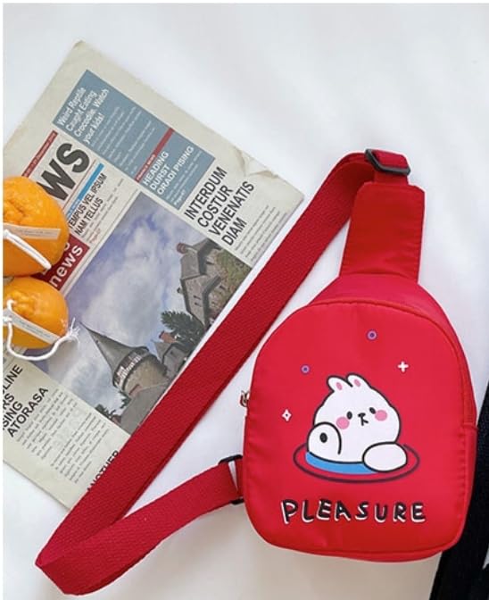 Cartoon Kids Chest Bag with Adjustable Straps - Playful and Practical Toddler Sling Bag (Blue)