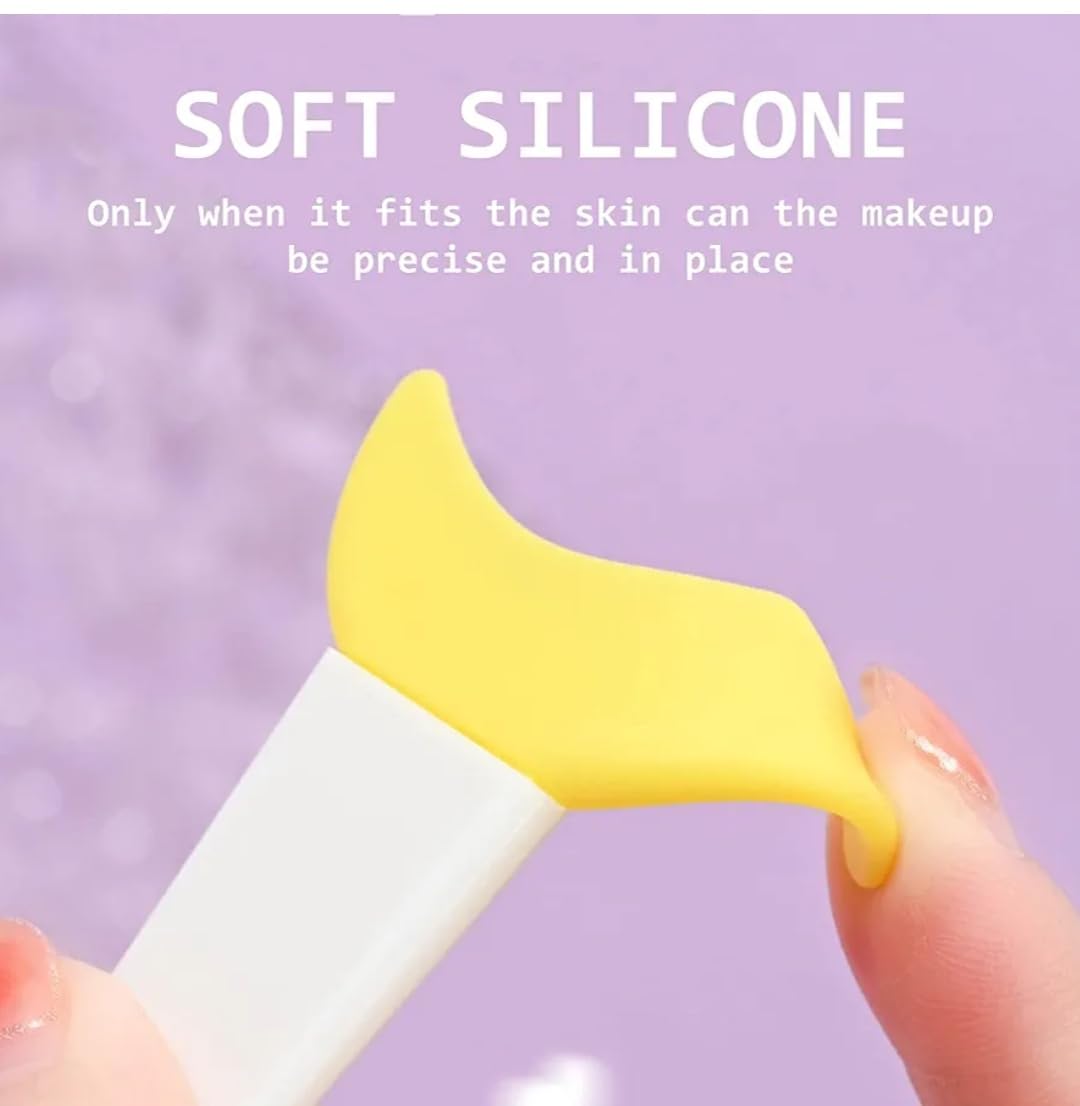 3 in 1 Multifunctional Eyelash Makeup Auxiliary Guard Tool, Applicator Guide Auxiliary Artifact Mascara Eyeliner Eye Shadow Painting Silicone Upper and Lower Bezel Tool (Pack of 1, White)