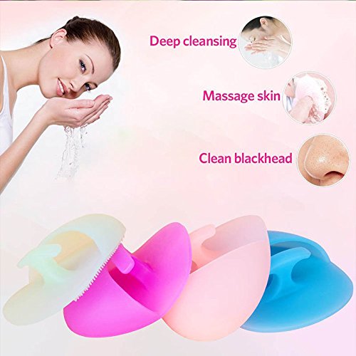 Gugzy® Facial Pore Cleansing Pads, Silicone Face Scrubbers Soft Exfoliators Cleansing Tool Massage Washing Pore Cleanser Blackhead Removing Baby Pet Shower (1, Green)