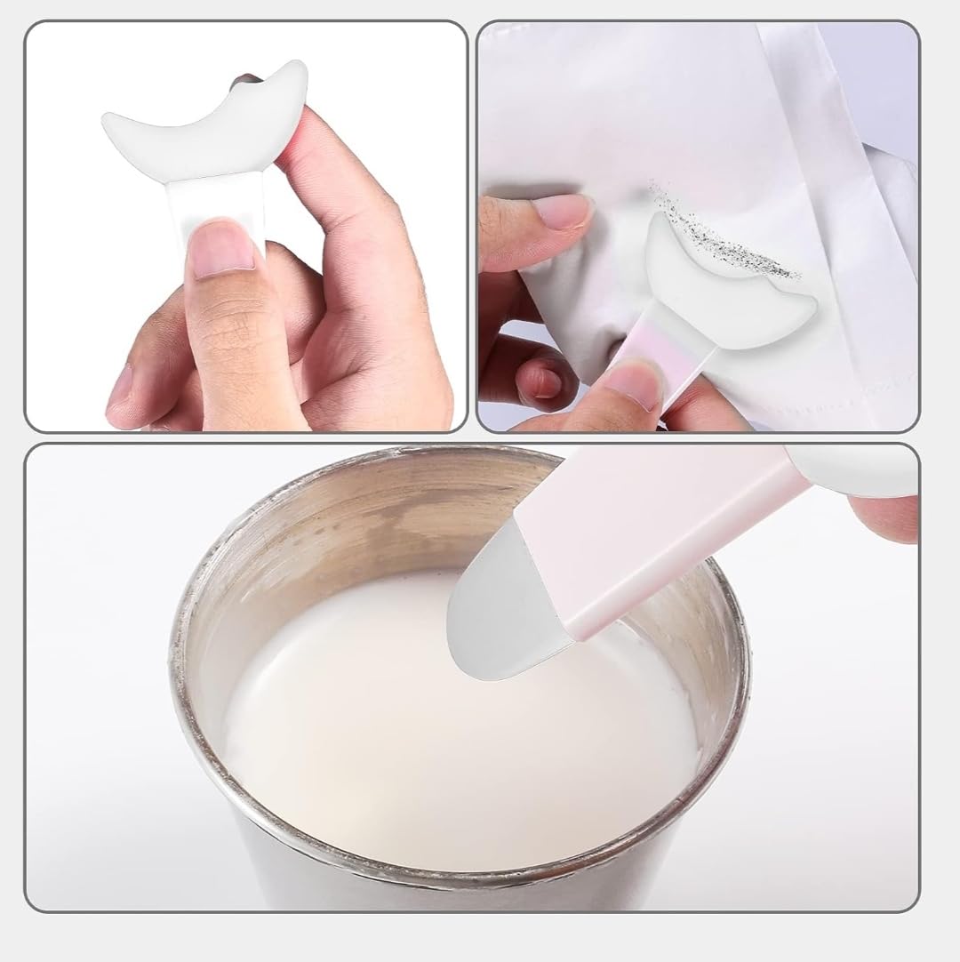 3 in 1 Multifunctional Eyelash Makeup Auxiliary Guard Tool, Applicator Guide Auxiliary Artifact Mascara Eyeliner Eye Shadow Painting Silicone Upper and Lower Bezel Tool (Pack of 1, White)