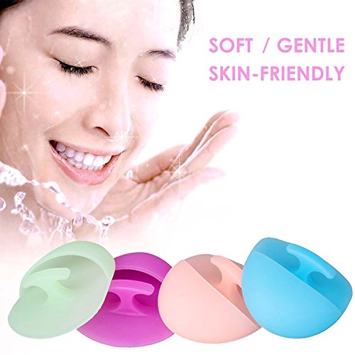 Gugzy® Facial Pore Cleansing Pads, Silicone Face Scrubbers Soft Exfoliators Cleansing Tool Massage Washing Pore Cleanser Blackhead Removing Baby Pet Shower (1, Green)