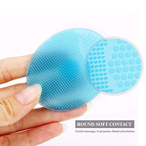 Gugzy® Facial Cleansing Pads, Soft Silicone Face Scrubbers Exfoliators Face Cleansing Tool, Perfect for Massage, Washing Pore Cleanser, Blackhead Removing, Exfoliating and Baby Shower (Pink + Blue)