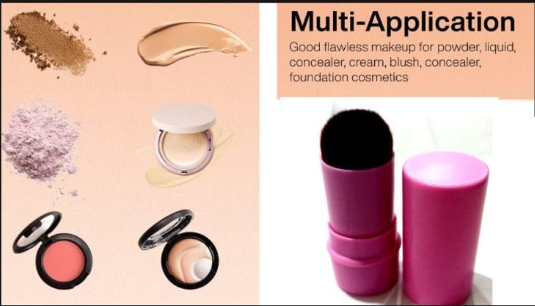 Gugzy Retractable Pro Beauty Kabuki Makeup Cosmetic Face Powder Foundation Blush Brush (Black)