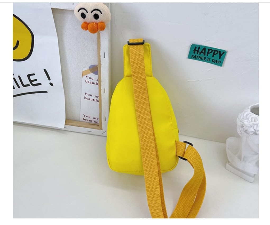 Cartoon Kids Chest Bag with Adjustable Straps - Playful and Practical Toddler Sling Bag (Blue)