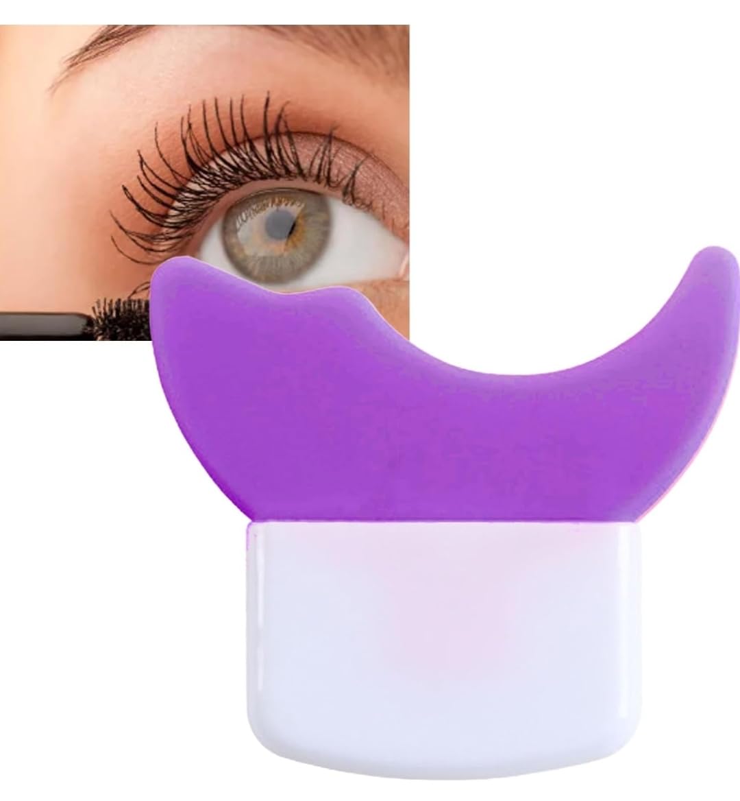 3 in 1 Multifunctional Eyelash Makeup Auxiliary Guard Tool, Applicator Guide Auxiliary Artifact Mascara Eyeliner Eye Shadow Painting Silicone Upper and Lower Bezel Tool (Pack of 1, White)