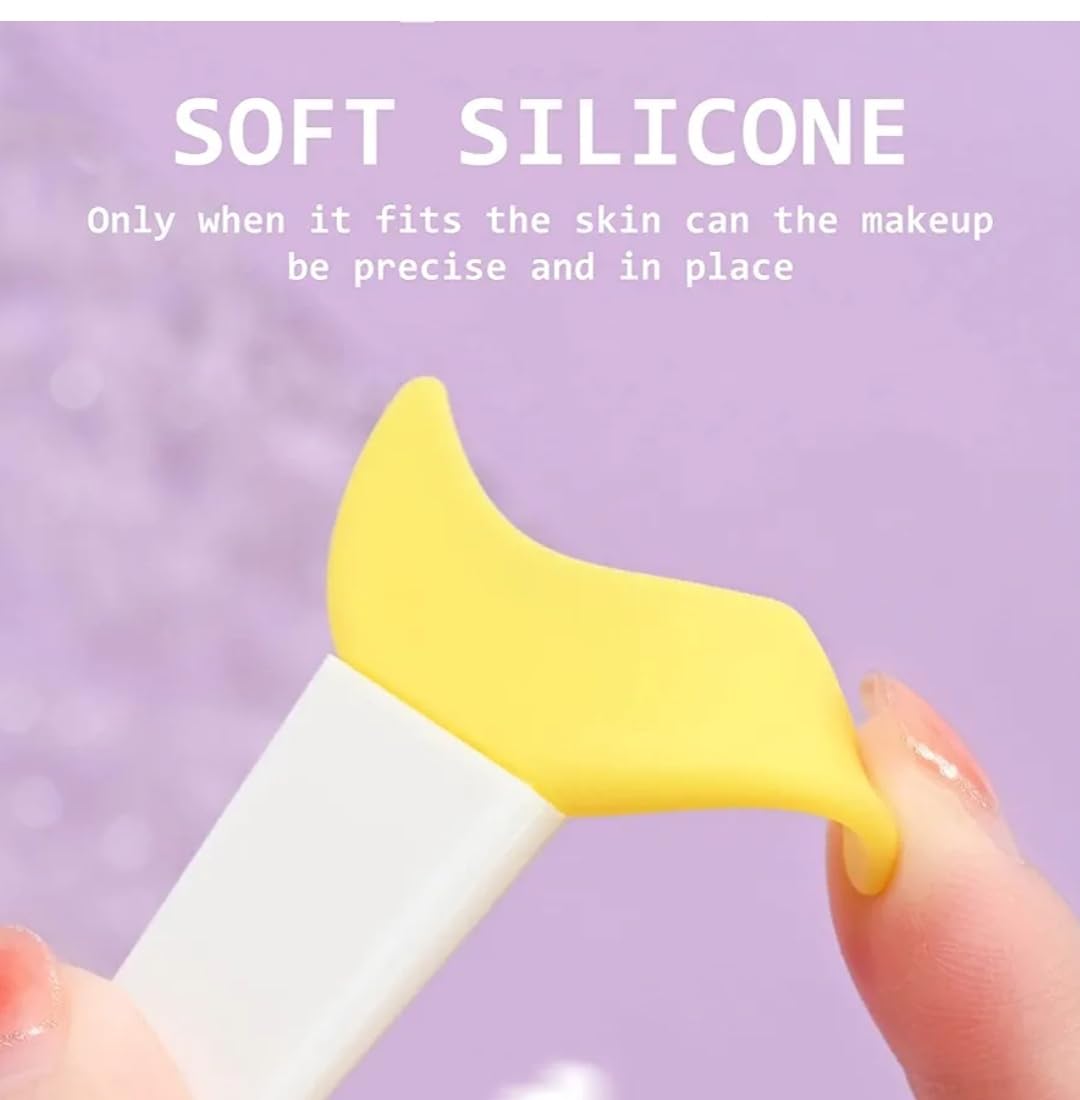 3 in 1 Multifunctional Eyelash Makeup Auxiliary Guard Tool, Applicator Guide Auxiliary Artifact Mascara Eyeliner Eye Shadow Painting Silicone Upper and Lower Bezel Tool (Pack of 1, White)