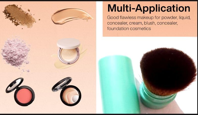 Gugzy Retractable Pro Beauty Kabuki Makeup Cosmetic Face Powder Foundation Blush Brush (Black)