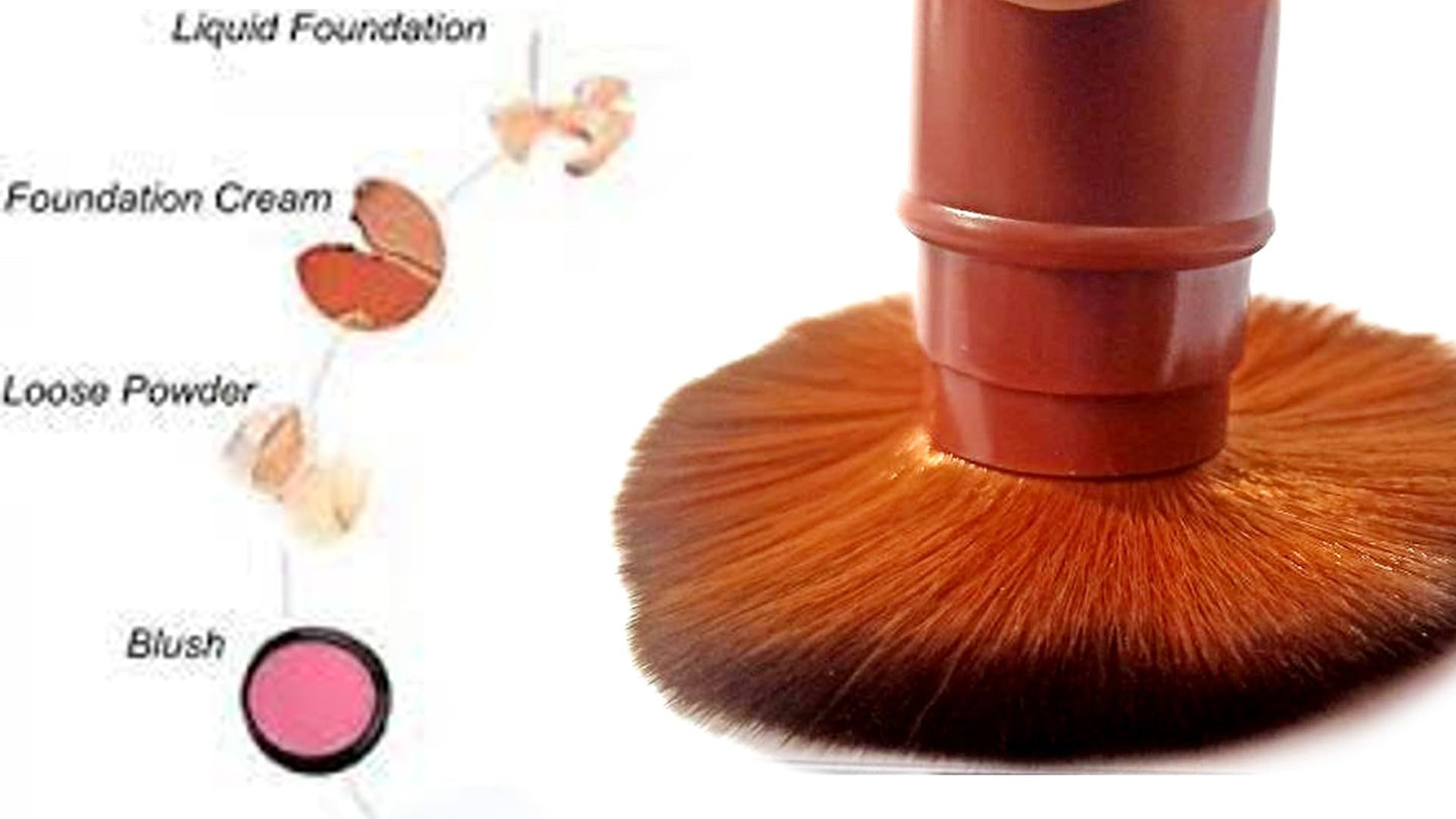 Gugzy Retractable Pro Beauty Kabuki Makeup Cosmetic Face Powder Foundation Blush Brush (Black)