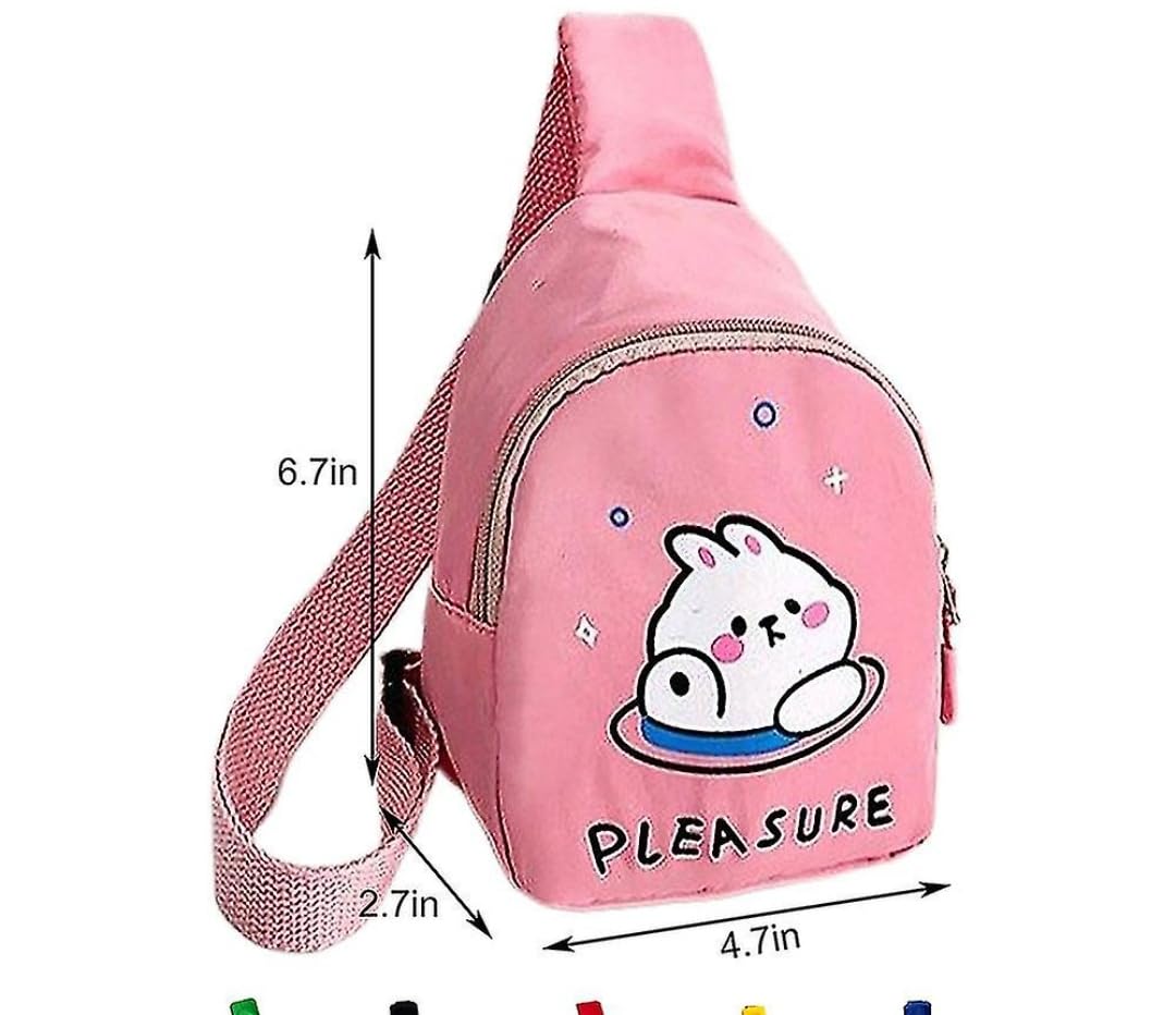 Cartoon Kids Chest Bag with Adjustable Straps - Playful and Practical Toddler Sling Bag (Blue)