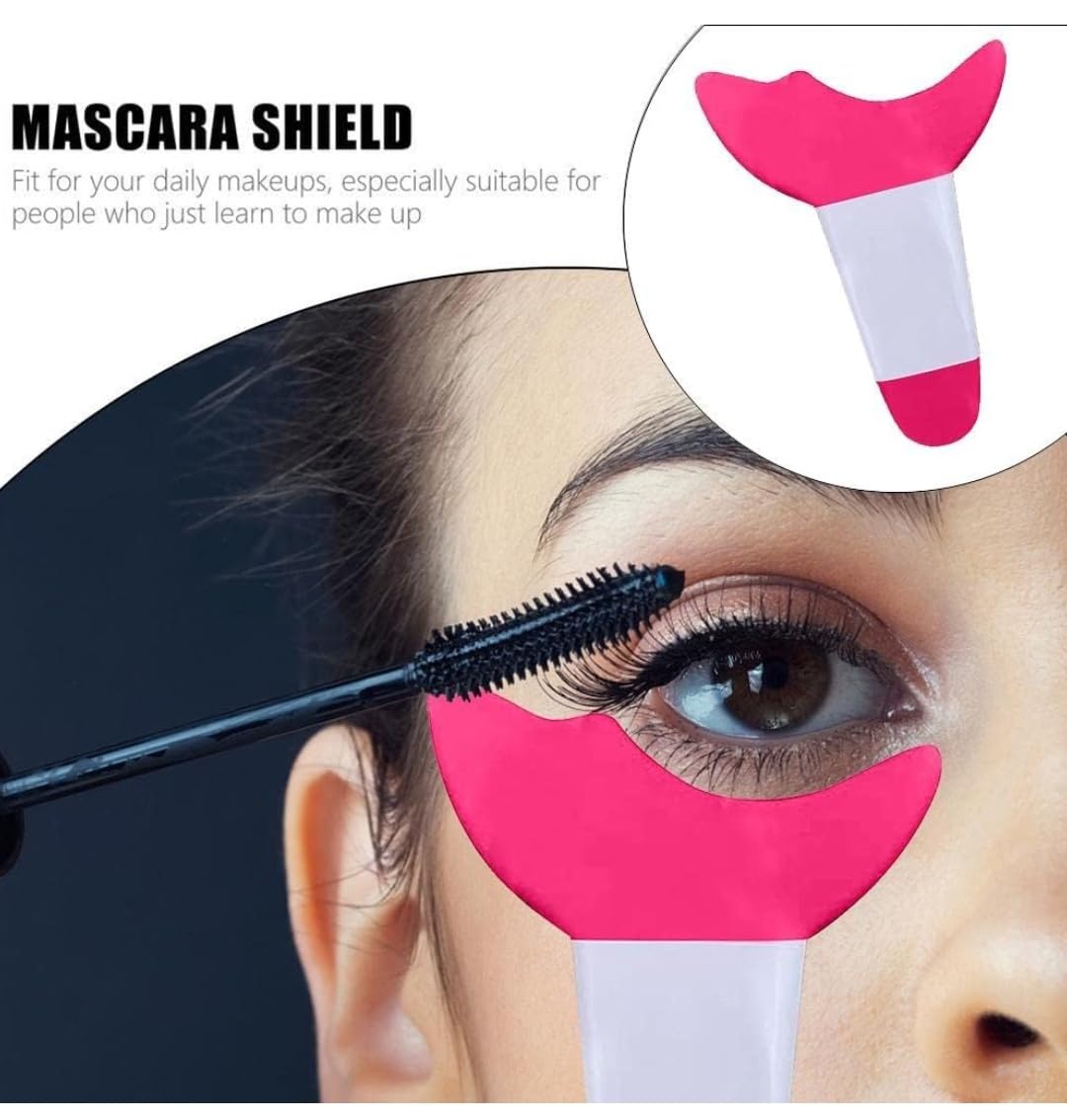 3 in 1 Multifunctional Eyelash Makeup Auxiliary Guard Tool, Applicator Guide Auxiliary Artifact Mascara Eyeliner Eye Shadow Painting Silicone Upper and Lower Bezel Tool (Pack of 1, White)