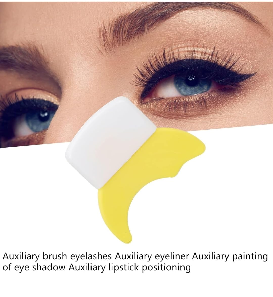 3 in 1 Multifunctional Eyelash Makeup Auxiliary Guard Tool, Applicator Guide Auxiliary Artifact Mascara Eyeliner Eye Shadow Painting Silicone Upper and Lower Bezel Tool (Pack of 1, White)