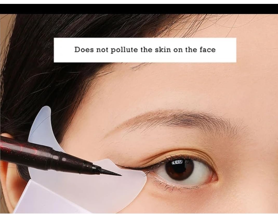 3 in 1 Multifunctional Eyelash Makeup Auxiliary Guard Tool, Applicator Guide Auxiliary Artifact Mascara Eyeliner Eye Shadow Painting Silicone Upper and Lower Bezel Tool (Pack of 1, White)