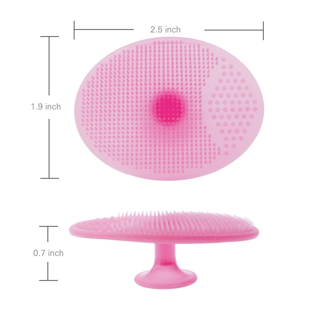 Gugzy® Facial Cleansing Pads, Soft Silicone Face Scrubbers Exfoliators Face Cleansing Tool, Perfect for Massage, Washing Pore Cleanser, Blackhead Removing, Exfoliating and Baby Shower (Pink + Blue)