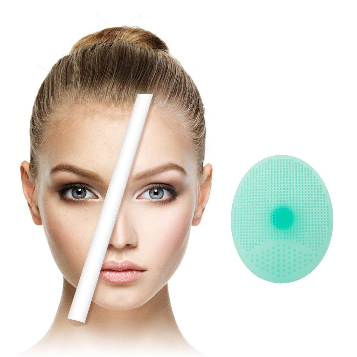 Gugzy® Facial Cleansing Pads, Soft Silicone Face Scrubbers Exfoliators Face Cleansing Tool, Perfect for Massage, Washing Pore Cleanser, Blackhead Removing, Exfoliating and Baby Shower (Pink + Blue)