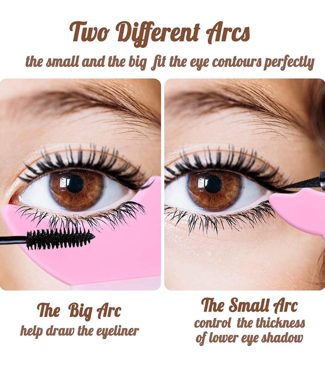 3 in 1 Multifunctional Eyelash Makeup Auxiliary Guard Tool, Applicator Guide Auxiliary Artifact Mascara Eyeliner Eye Shadow Painting Silicone Upper and Lower Bezel Tool (Pack of 1, White)