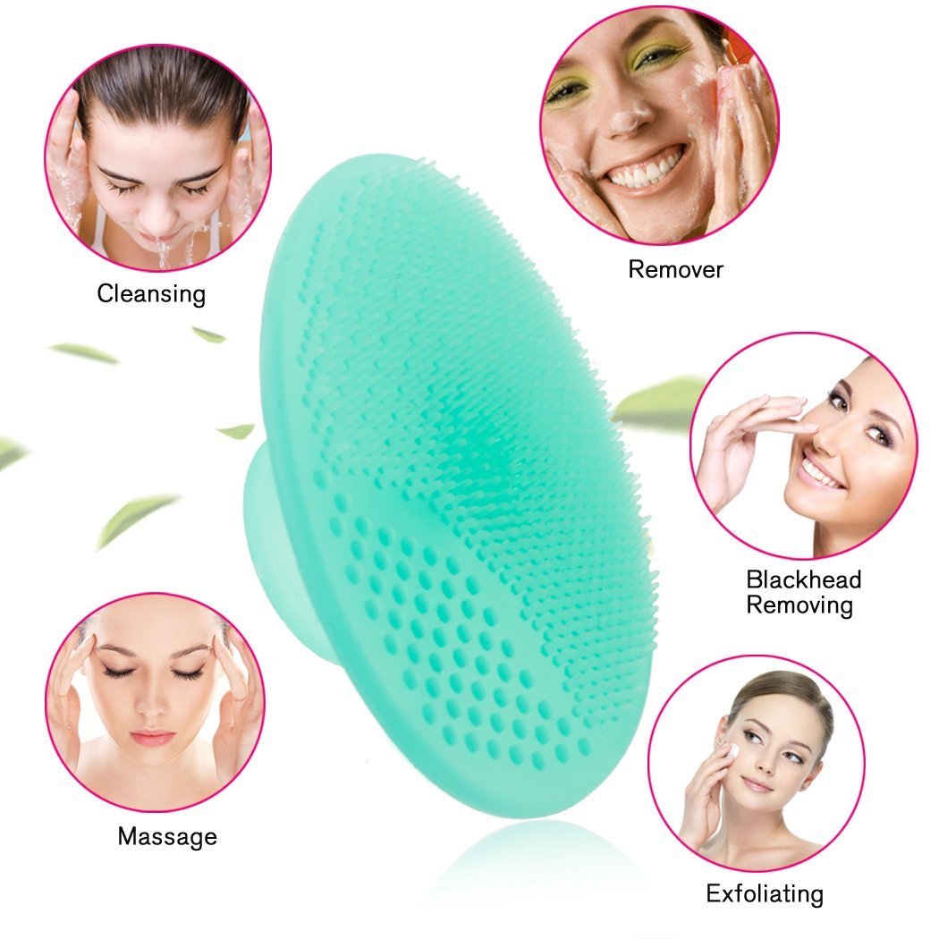 Gugzy® Facial Cleansing Pads, Soft Silicone Face Scrubbers Exfoliators Face Cleansing Tool, Perfect for Massage, Washing Pore Cleanser, Blackhead Removing, Exfoliating and Baby Shower (Pink + Blue)